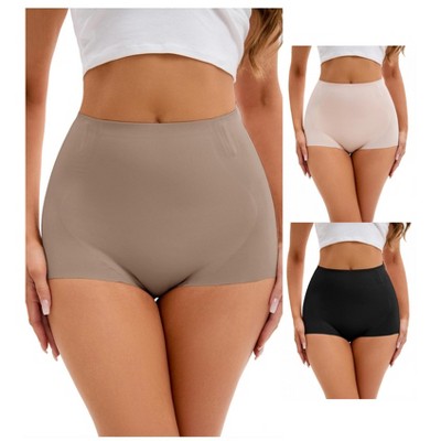 INSPIRE CHIC 3 Pcs Women's High-Waisted Briefs Tummy Control Butt Lifter Control Panties
