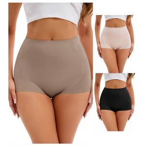 INSPIRE CHIC 3 Pcs Women's High-Waisted Briefs Tummy Control Butt Lifter Control Panties - 1 of 4