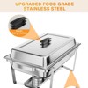 Stainless Steel Chafing Dishes for Buffet - Rectangular Buffet Servers with Lids, Ideal for Catering, Parties, Dinners & Kitchen Use, Silver - 4 of 4