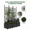 Coucheta 3/4/7-Piece Raised Garden Bed with Trellis, Vertical Planter Box & Privacy Screen for Climbing Plants, Metal Frame,Black - 4 of 4