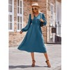 Womens Long Sleeve Maxi Dress 2025 Fall Trendy Elegant V Neck Flowy Wedding Guest Holiday Formal Long Dresses - 3 of 3