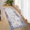 Washable Modern Abstract Indoor Area Rugs, Distressed Floral Print Non Slip Carpet for Home Office - 3 of 4