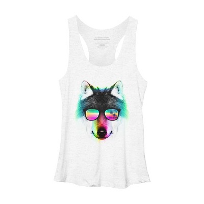 Women's Design By Humans Summer Wolf By clingcling Racerback Tank Top