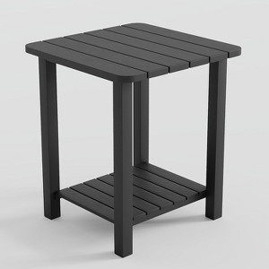 SUGOLD Metal Outdoor Side Table/Square End Table, Patio Small Coffee Bistro Table for Patio, Pool, Porch (Black) - 1 of 1