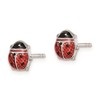 Black Bow Jewelry 7mm Red Ladybug Post Earrings in Sterling Silver and Enamel - 2 of 4