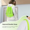 Costway Drawstring Backpack String Bag Folding Sports Sack w/Zipper Pocket Black\Blue\Green\Pink - 4 of 4