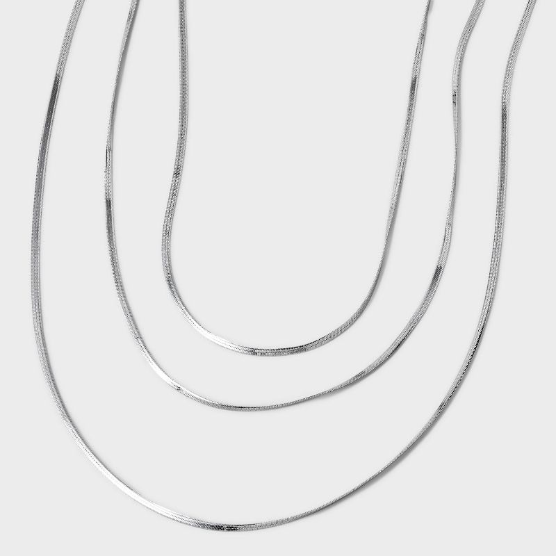 Multi-Layer Herringbone Necklace - Universal Thread&#8482; Silver, 1 of 5