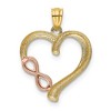 Black Bow Jewelry 14k Yellow Gold and Rose Gold Infinity Heart Pendant, 18mm - 3 of 4