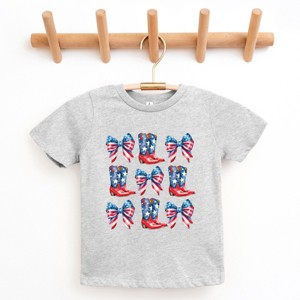 The Juniper Shop Patriotic Boots Stacked Coquette Youth Short Sleeve Tee - 1 of 4