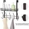 NEX 1 Tier Over the Door Bath Organizer with Mesh Towel Hanging Rack Black: Clothesline & Garment Storage Solution - 3 of 4