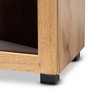 Mason Wood 2 Door Storage Cabinet with Glass Doors Oak Brown/Black - Baxton Studio: Contemporary Design, 3 Fixed Shelves - 4 of 4