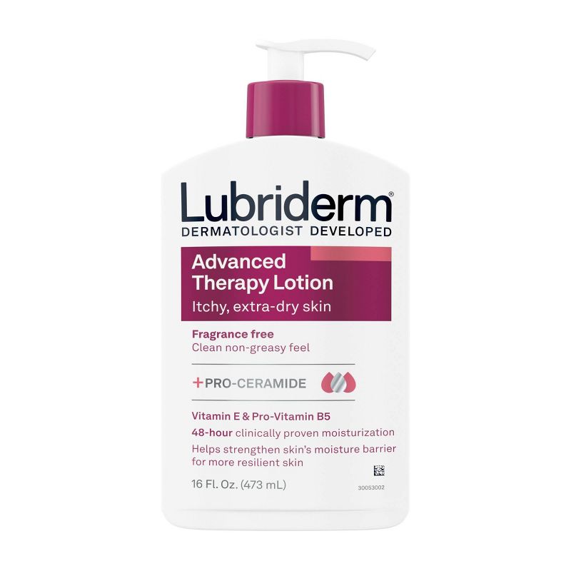 Lubriderm Advanced Therapy Moisturizing Body Lotion for Extra Dry Skin with Pro Vitamin B5 - Fragrance Free - 16 fl oz, 3 of 11