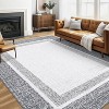 Machine Washable Carpet, Non-Slip And Non-Linting, Large Indoor Carpet, Modern Border Low Pile Foldable Carpet, Bedroom, Living Room, Kids Room - 2 of 4