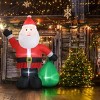 6 FT Lighted Christmas Inflatable Decoration, Inflatable Santa Claus with Large Gift Bag, Funny Blow Up Yard Decorations with Built-in LED Lights - 2 of 4
