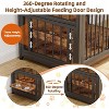 Furniture-Style Dog Crate with Drawers & 360° Adjustable Raised Feeder, Large Indoor Kennel Cabinet with Double Doors for Medium & Large Dogs - 3 of 4