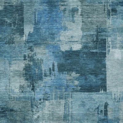 HomeRoots 8' X 10' Blue And Ivory Abstract Washable Indoor Outdoor Area Rug