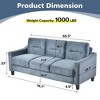 TUYOHW Velvet Sofa,Modern Couch with U-Shaped Spring Support - Chenille Fabric for Living Room,Office - 4 of 4