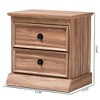 Ryker Oak Finished 2 Drawer Wood Nightstand Brown - Baxton Studio - 2 of 4