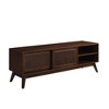 ACEPANO 59 in. W Modern Rattan Media Console with Solid Wood Legs & Rattan Cabinet Doors-Dark Brown - 2 of 4