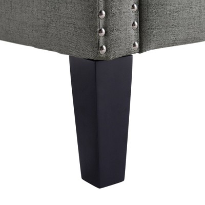 Gray Transitional Accent Chair with Nailhead Trim