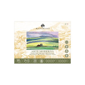 Magnani 1404 Arte Moderna Mixed Media Pad, 140 lb (300gsm), 100% Cotton, Extra White, Vegan-Sized Mixed Media Paper for Wet and Dry Art, Absorbent, - 1 of 4