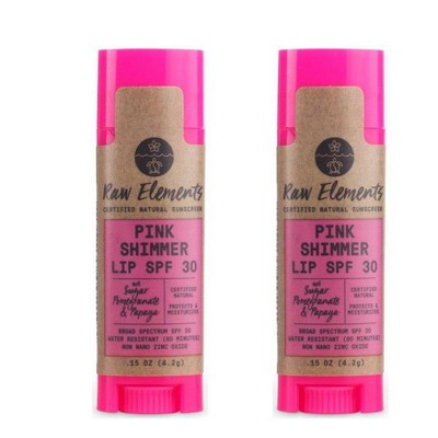 Raw Elements Mineral Pink Lip Shimmer - SPF 30+ - 2ct/0.3oz