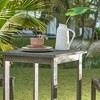 NAYSAYE Patio End Table Emilio Grey Washed Wood Bar Table with Slatted Design for Outdoor Use, Gray, 24"*24"*43" - 2 of 4