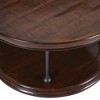 Jofran, Larson Modern Industrial 36" Round Solid Wood Coffee Table with Shelf - 3 of 4