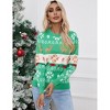 Coolmee Women's Ugly Christmas Sweater Casual Knitted Pullover Sweaters Long Sleeve Crew Neck Jumper Tops - 2 of 4