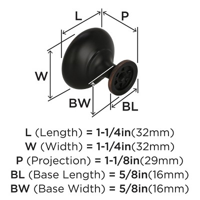 Oil Rubbed Bronze Round Cabinet Knob with Mounting Hardware