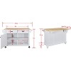 Kitchen Storage Cabinet - 5-Caster Rolling Buffet Cart with Spice Rack, Towel Holder, 2 Drawers & Adjustable Shelves for Pantry, Entryway - 3 of 4