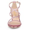 Allegra K Women's Breezy Glitter Opened Toe Crisscross Strap Chunky Sandals - 3 of 4