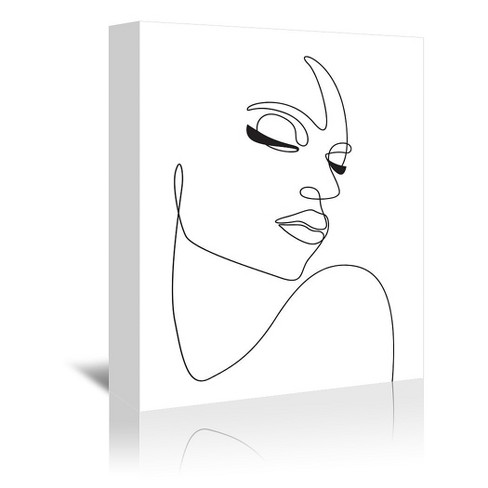 Americanflat One Line Woman Face By Elena David Wrapped Canvas Target