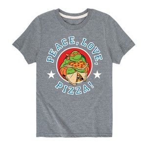 Boys' - Teenage Mutant Ninja Turtles - Peace Love Pizza Short Sleeve Graphic T-Shirt - 1 of 4