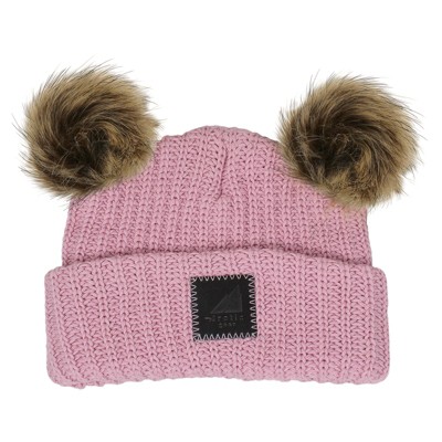 Arctic Gear Toddler Winter Hat Cotton Cuff Hat With Double Poms - Pixie ...