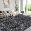 Faux Wool Machine Washable Foldable Printed Area Rug Modern Distressed Diamond Heart with Non Slip Design Stain Resistant Non Shedding Pet Friendly - 2 of 4