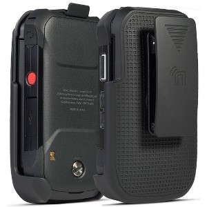 Nakedcellphone Belt Clip Holster Case for Kyocera DuraXV Extreme, DuraXE Epic, DuraXA EQUIP Flip Phone - Black - 1 of 4