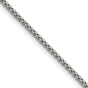 Black Bow Jewelry 2.2mm Stainless Steel Round Box Pendant Chain Necklace - 1 of 4