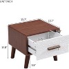 70 Inch Modern TV Stand Set with 2 End Tables, Brown & White MDF/Wood Entertainment Center with Embossed Drawers - 2 of 4