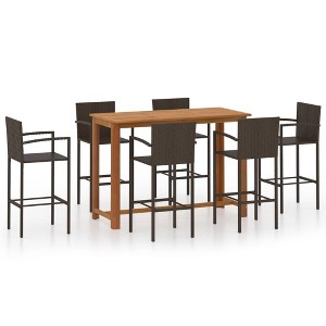 vidaXL Garden Bar Set - Brown 6 Piece - 1 of 4