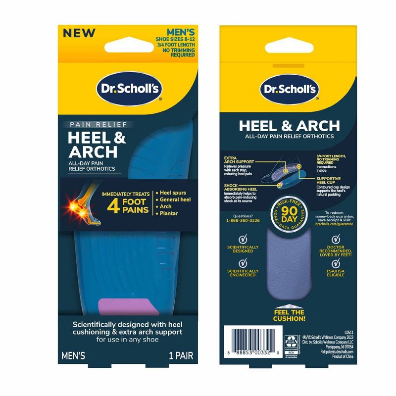 Dr. Scholl&#39;s Pain Relief Orthotics for Heel Pain for Men - 1 Pair - Size (8-12), 3 of 11