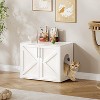 Litter Box Enclosure, Cat Litter Box Furniture with 2 Doors and Pads, Large Hidden Litter Box Furniture, Wooden Cat House, End Side Table - 2 of 4