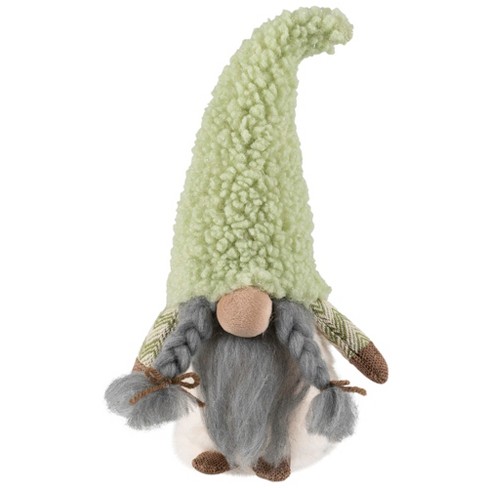 Northlight Gnome Girl in Faux Fur Hat Christmas Figure - 12" - Green - image 1 of 4