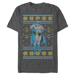 Men's Batman Ugly Christmas Dark Knight Pose T-Shirt - 1 of 4