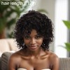 Unique Bargains Women's Bangs Curly Hair Wig 150 Real Human Hair 12in Black 1 Pc - 4 of 4