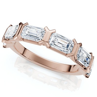 Pompeii3 1 1/2Ct Emerald Cut Diamond 6-stone Ring 14k Gold or Platinum Lab Created