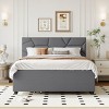 KTMBDW Full/Queen Size Upholstered Platform Bed with Brick Pattern Headboard and Twin Size XL Size Trundle&2 Drawers, No Box Spring Needed - 2 of 4