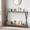 Sofa Tables Narrow Long Behind Couch Table, 2-Tier Industrial Entryway Table, Living Room Console Table, Metal Shelf, for Living Room, Foyer, Hallway - 2 of 4