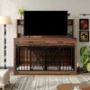 Gulches Brown Dog Crate Furniture with Drawers and Shelves for Two Dogs - 2 of 4