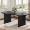 SpassWay 30"H Modern Wood Dining Table Kitchen Table Conference Table Gaming Table with Double Pedestal Black/Natural Wood - 4 of 4